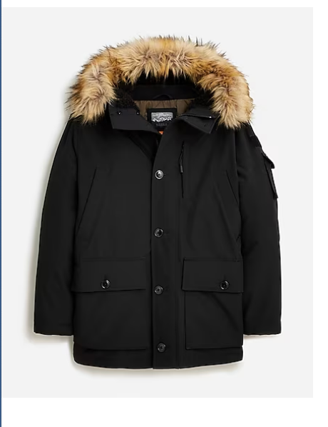 JCREW J.CREW MENS $498 NORDIC PARKA BLACK SIZE S AD603
