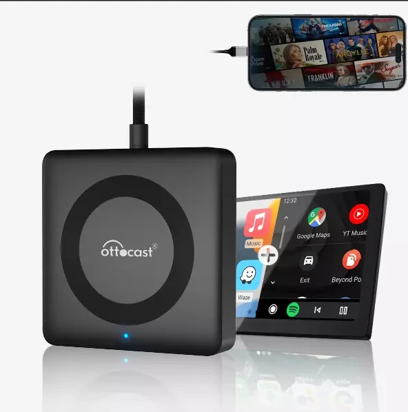 Ottocast Car TV Mate 4 Wireless Carplay Adapter Android Auto HDMI Screen Cast