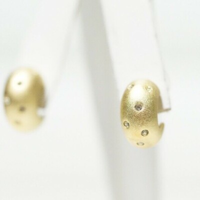 Joseph Esposito Ashley Classics - Gold Tone Classic Half Loop Crystal Earrings 