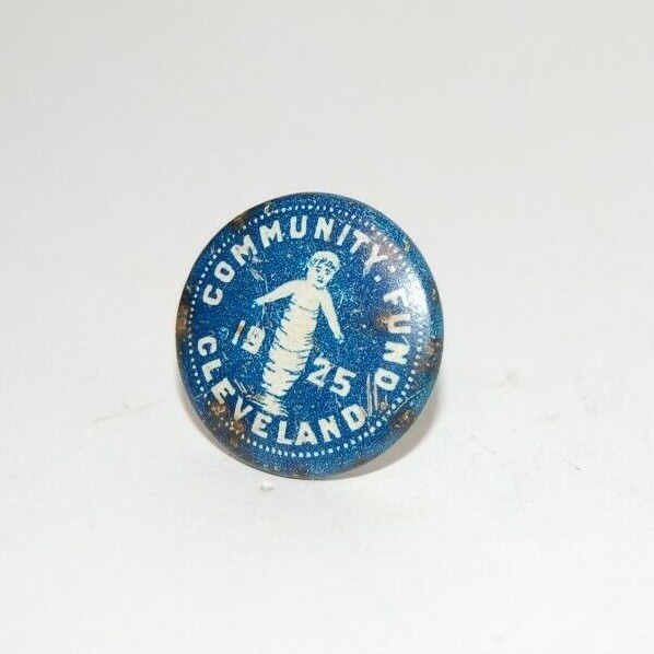 Antique 1925 Pinback Button - Cleveland Ohio - Community Fund for Orphans w Logo