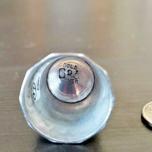 ANTIQUE THIMBLE GOLD & Sterling SILVER HALLMARK *Vintage Estate Collection