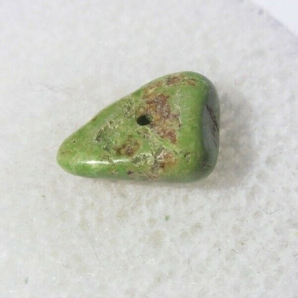 GASPEITE BEAD about 9X6mm NATURAL GREENISH colored stone (G54)