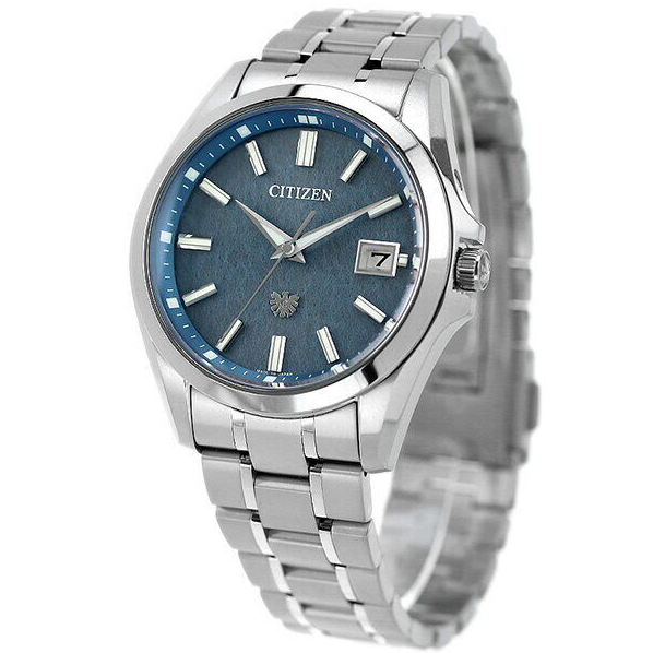 Pre-owned Citizen The  Aq4091-56m Eco-drive Titanium Indigo-dyed Japanese Paper Dial Watch