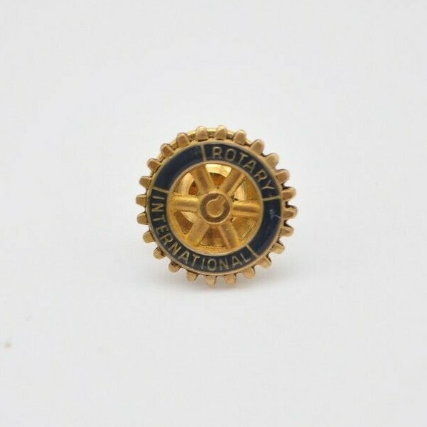 Vtg Rotary International 1/10 10K Gold Fraternal Member Pin Lapel Tie Tack
