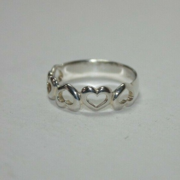 Designer Sterling Silver Open Heart Ring Sz.7 Signed LT