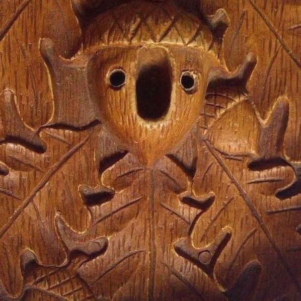 vintage Multi Products Inc oak leaf nut bowl acorn nutcracker holder faux wood