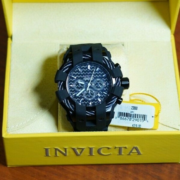 あい ✩.*˚ Invicta Men's Bolt Black Silicone Band Stainless Japan