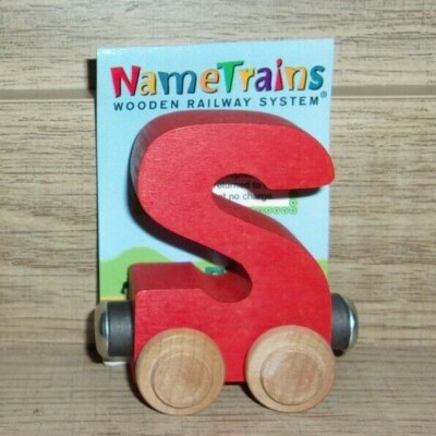 Maple Landmark Woodcraft Name Train Car Letter S (choose color) Fits Brio Thomas
