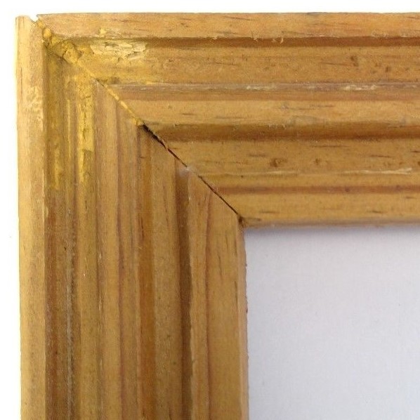 wooden picture frame unfinished small rectangular 3-D natural 4.5