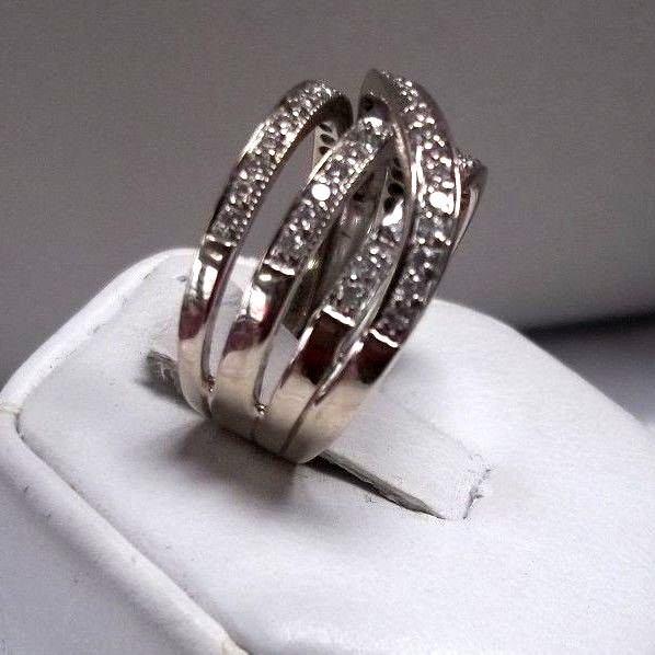 BEAUTIFUL! 14K WHITE GOLD 1.0ct. DIAMOND ROWS SWIRL RING LOCAL ESTATE SALE *NICE