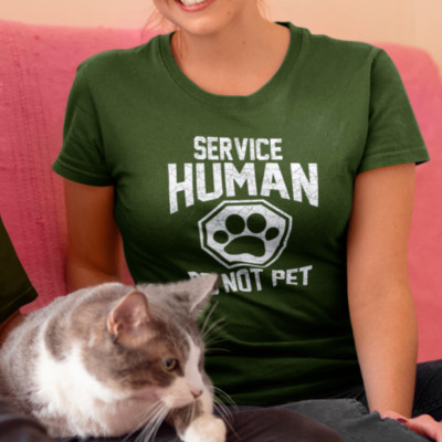 SERVICE HUMAN DO NOT PET - Funny service Dog  pet owner T Shirt