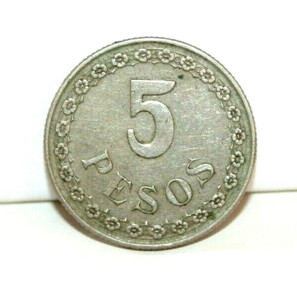 1939 Paraguay 5 Five Pesos Coin KM 18