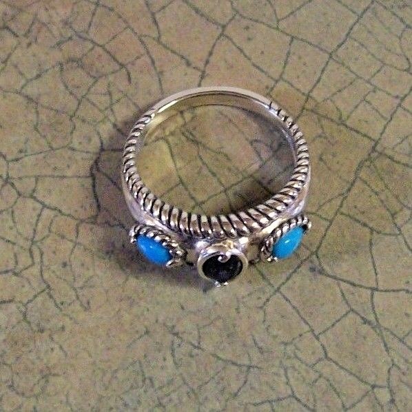 CAROLYN POLLACK POSSIBILITIES RING SIZE 9 WITH TURQUOISE/BLUE TOPAZ