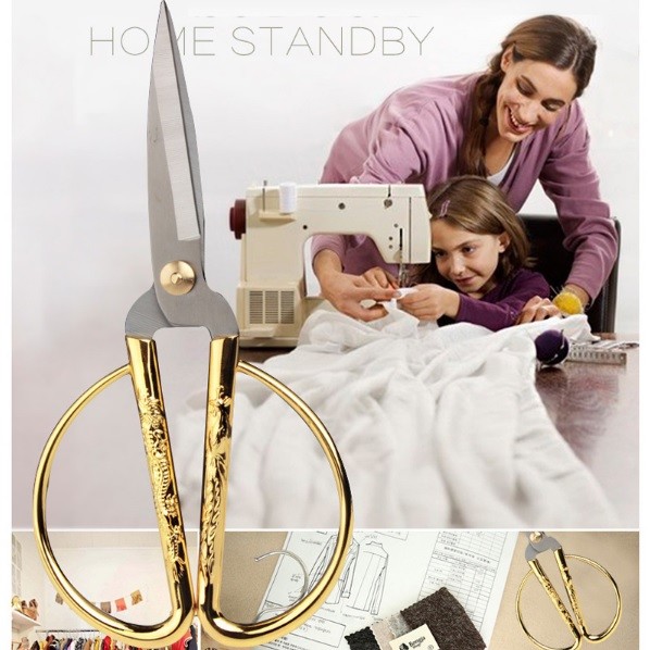 Forbici Sarto Da Cucire Breve Cutter Durevole Acciaio Vintage Dorate 1# dfh