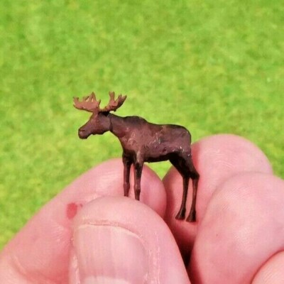 1/87 Moose Scandinavia Resin Painted Animal Figure Zoo Park City Diorama H0 Ho