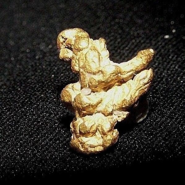 Gold Nugget Crystalline Spinel Twin from Atlin BC, 1.46 Grams