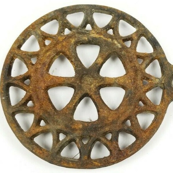 Ornate Vintage Antique Cast Iron Trivet Decor Wall Hanging