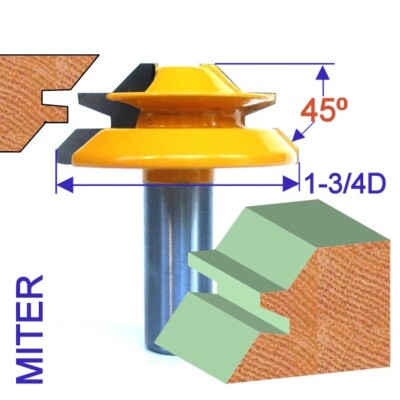 1 pc 1/2'' Shank 1-3/4'' Dia. 45° Lock Miter Router Bit S