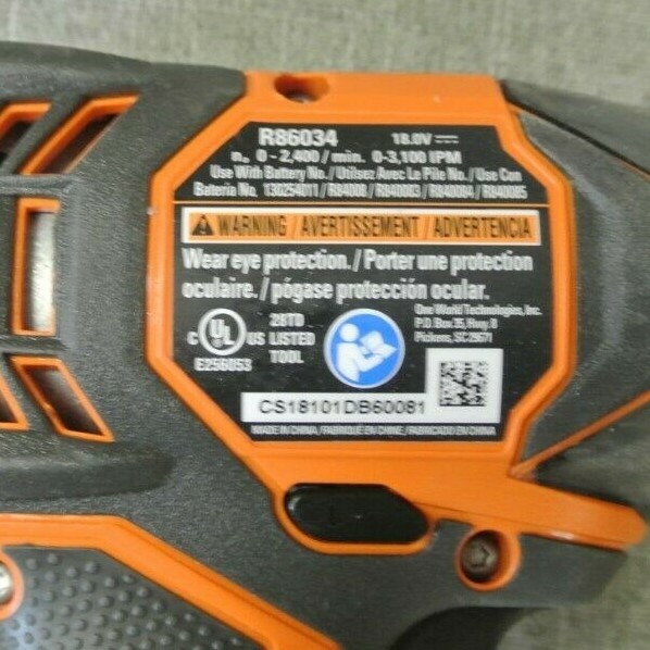 RIDGID IMPACT AND DRILL 18V COMBO IN BAG (101457-14 H)