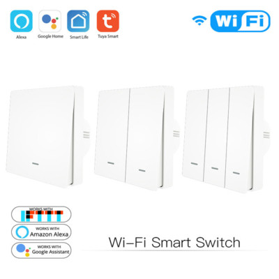 TUYA Smart Life APP 1/2/3 Gang EU Wall Light Switch F Alexa Google Voice Control