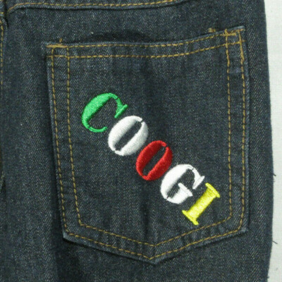 Vintage Kids Denim Jeans Coogi 1990's Skater Pants Blue Cotton Logo Embroidered