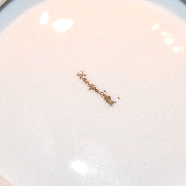 Sea Shell Floral Trinket  CANDY SOAP Dish Handpainted  FLORAL Gold Trim 8