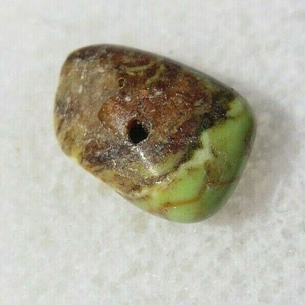 GASPEITE BEAD about 9X7mm NATURAL GREENISH colored stone (G51)
