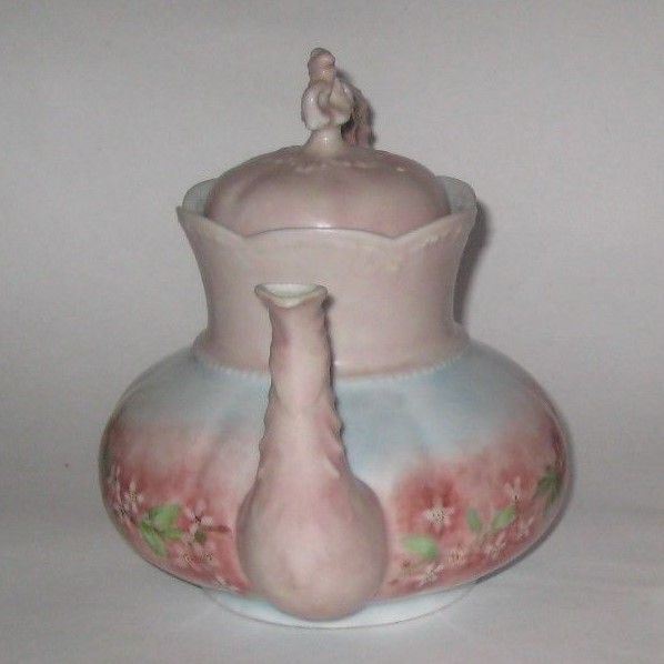 ANTIQUE Lovely HAND Decorated VICTORIAN Era PORCELAIN Teapot w/DELICATE Flowers