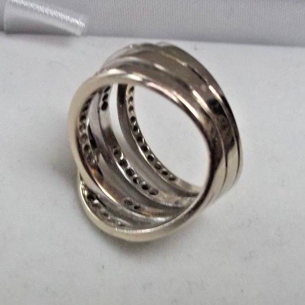 BEAUTIFUL! 14K WHITE GOLD 1.0ct. DIAMOND ROWS SWIRL RING LOCAL ESTATE SALE *NICE