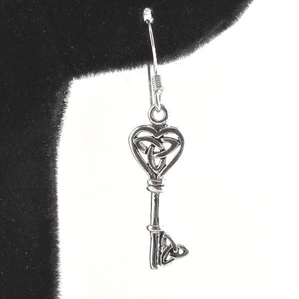 Free Gift Packaging Sterling Silver Celtic Key Earrings