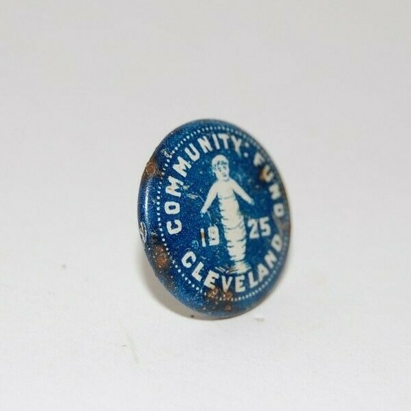 Antique 1925 Pinback Button - Cleveland Ohio - Community Fund for Orphans w Logo