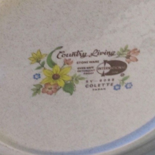 Country Living International China Colette Set of 3 Dinner Plates