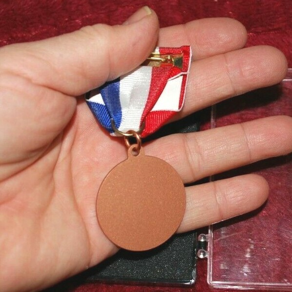 Downhill Skiing medal award blank unmarked