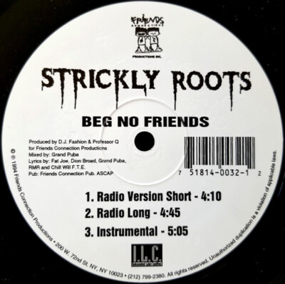 Strickly Roots - Beg No Friends 激レアジャケ付き Strickly Roots – Beg No Friends – Vinyl (12