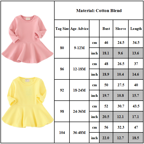 Kids Toddler Baby Girls Long Sleeve Princess Swing Dress Winter Skater