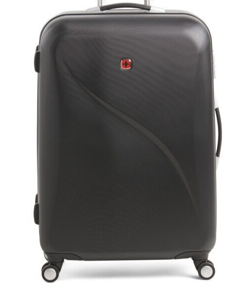 SWISS GEAR 28in Black Stripe Hardside Spinner Suitcase TSA Lock Free Ship NWT