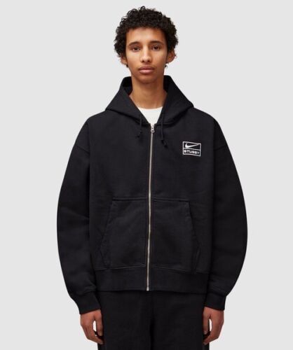 Men's Nike x Stussy Loose Fit Hoodie Pullover Fleece Zip Men's Nike x Stussy Loose Fit Hoodie Pullover Fleece Zip