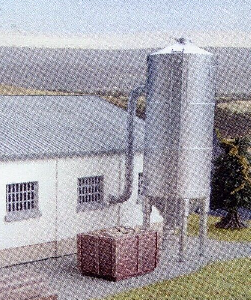 NINIVE 19H Silos cisterna in resina per plastico diorama ferroviario H0 1:87