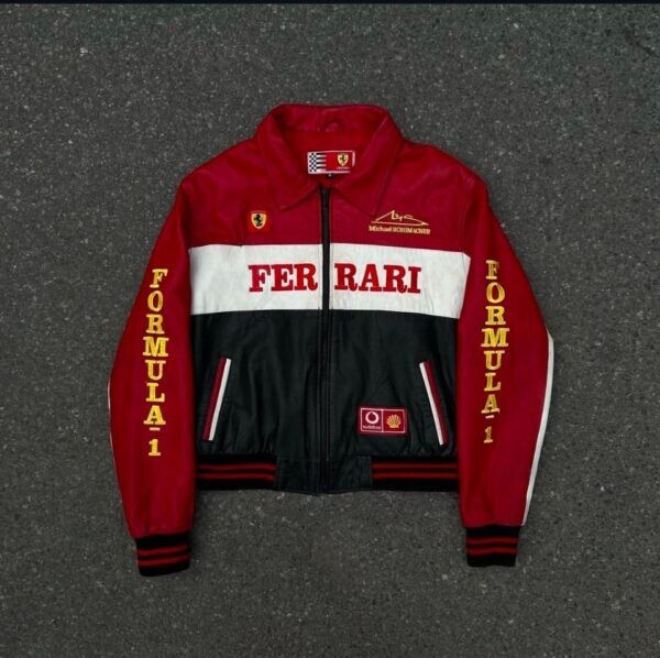 Ferrari F1 ナイロンジャケット Vintage Black Ferrari F1 Racing Embroidery Jacket UPS Shell