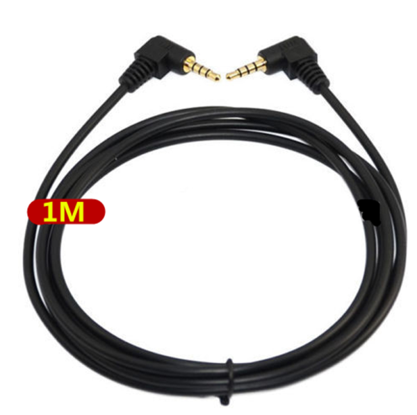 1m 3.5mm 4 Pole Angled Male to 4 Pole Angled Male Audio TRRS Stereo Aux