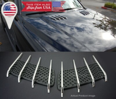 1 Pair Euro Hood Engine Vent Grill Louvered Scoop Cover Panel kit For Benz !USA!