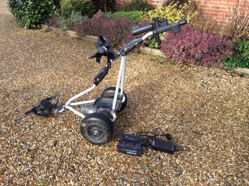 Powerkaddy Compact folding electric golf trolley in Lymington