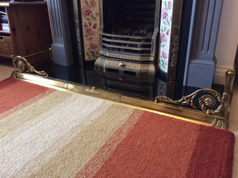 Brass fireplace fender hearth surround adjustable in Westonsuper