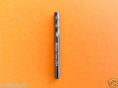 SOLID CARBIDE END MILL 1/8'' DIAMETER 1/2'' LOC 4 FLUTE RHS RHC 30 DEG HELIX USA