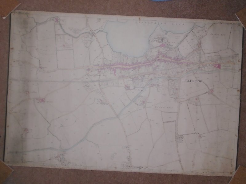 linlithgow west lothian original antique map 1856 highly detailed 25