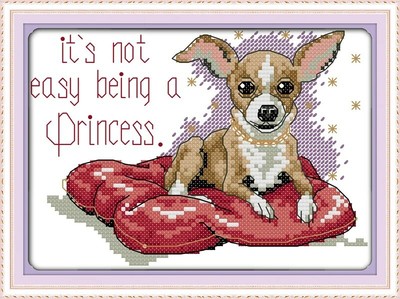 It's not easy being a princess 14 count counted cross stitch kit by Joy Sunday