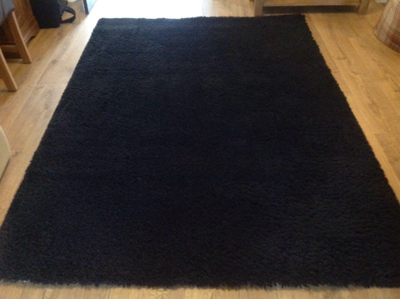 IKEA Black Shaggy Rug in East Dunbartonshire Gumtree