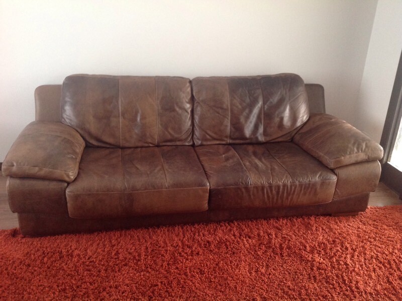 DFS LARGE DARK BROWN LEATHER SOFA in Inverurie, Aberdeenshire Gumtree