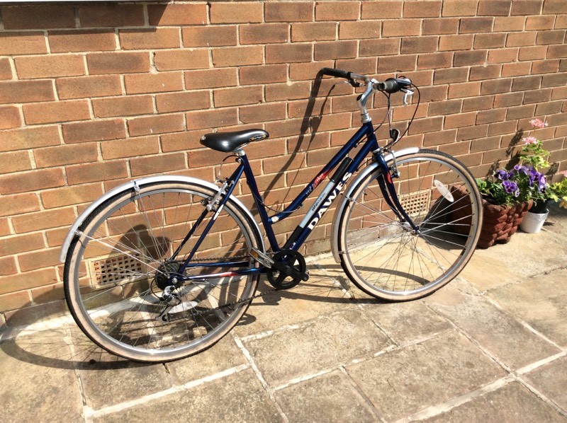 dawes red feather ladies bike