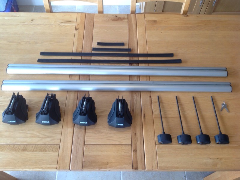 Thule Aluminium Aero Roof Rack Bars + Foot Pack Complete 755 / 757 Audi